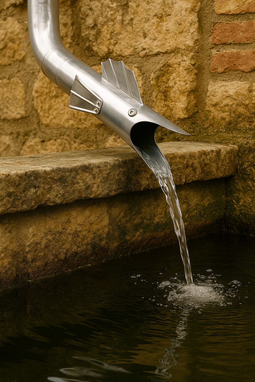 Gargouille de gouttière en zinc Barracuda – Image 2