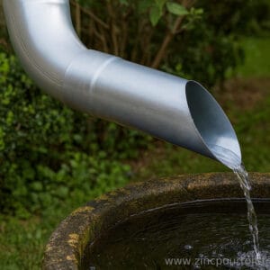 Sortie de gouttière en zinc biseautée
