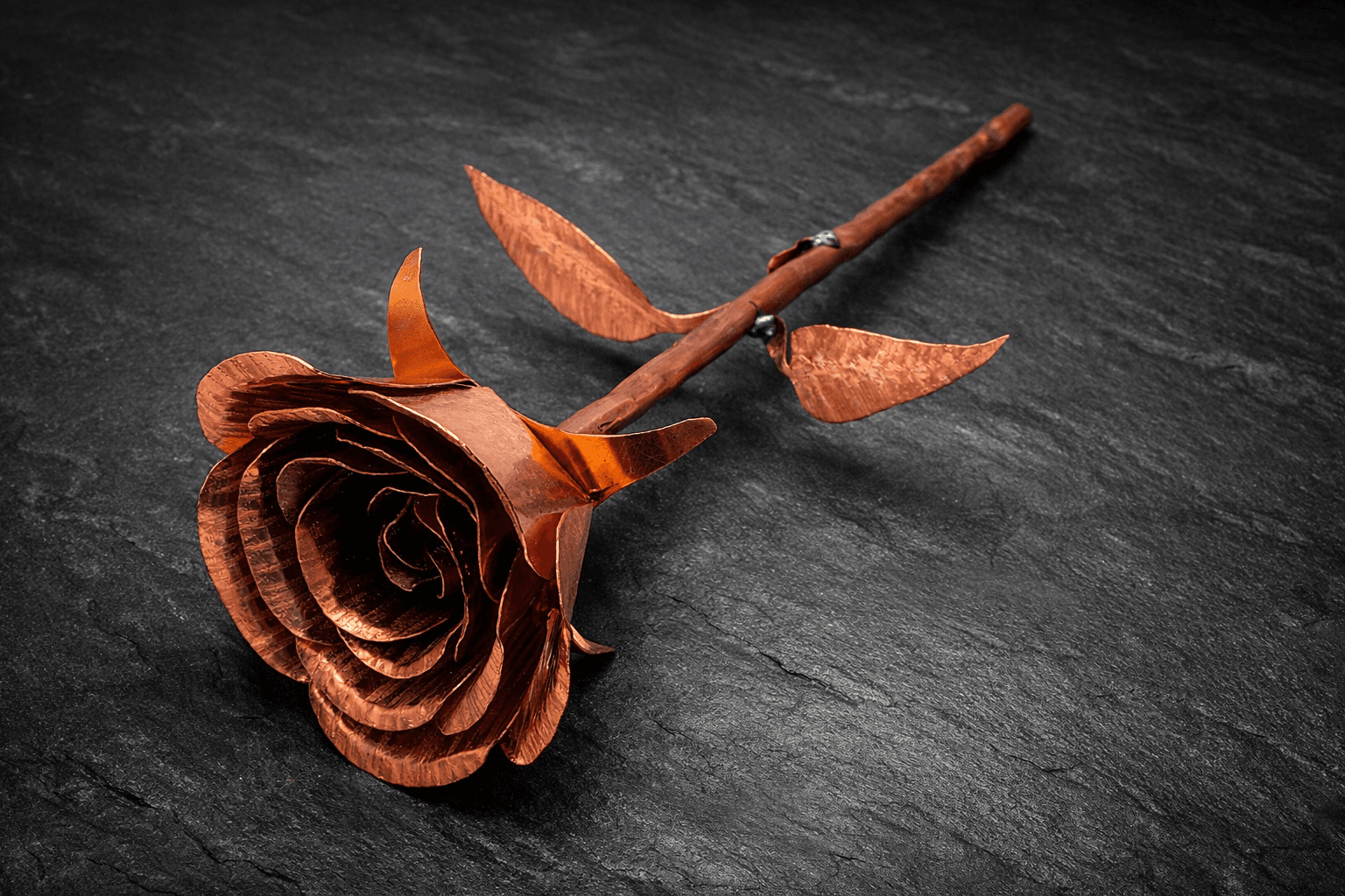 Rose en Cuivre Artisanale – Fleur Éternelle – Image 4